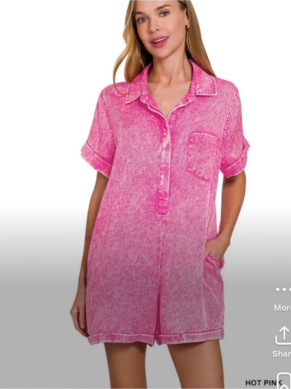 Zenana Outfitters Dark Pink Short Sleeve Romper Dress